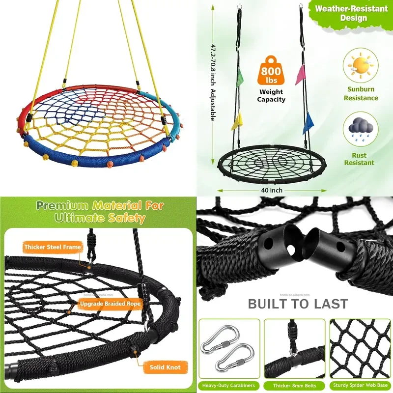 for  Outdoor Mesh Nest Children's Swing Seat  Strong Rope Available in Various Colors