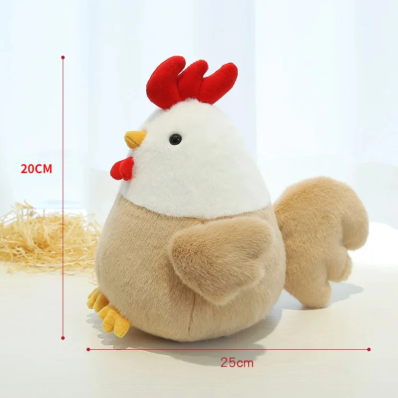 20CM Cute Chicken Plush Doll Toys Children Animal Hen Plush Toy Boys Girls Sleeping Soft Stuffed Chicken Doll Birthday Gifts