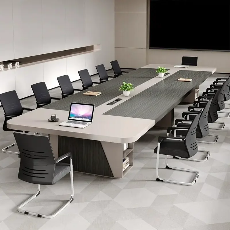 CX light luxury high sense large conference room long reception negotiation table and chair combination
