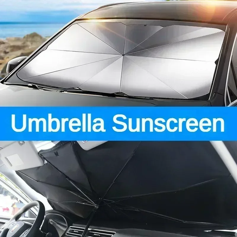 Car Sunshade Car Sunshade Retractable Sunscreen Heat Insulation Front Windshield Parasol