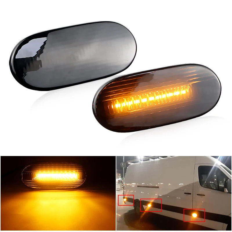 

2pcs Amber LED Side Marker Lights Signal Blinker Lamp For Volkswagen Crafter 2E 2F 06-16 For Mercedes Benz Sprinter W906 2006-20