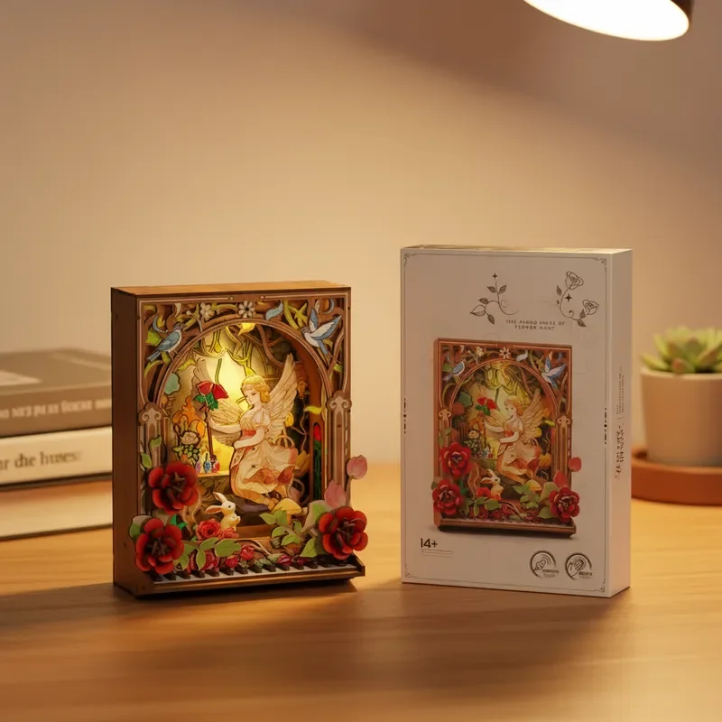 DIY الجنية البيانو منزل اللبنات الخشبية 3D نموذج الإبداعية هدية مزخرفة الكبار الاطفال عيد ميلاد هالوين هدايا عيد الميلاد #1