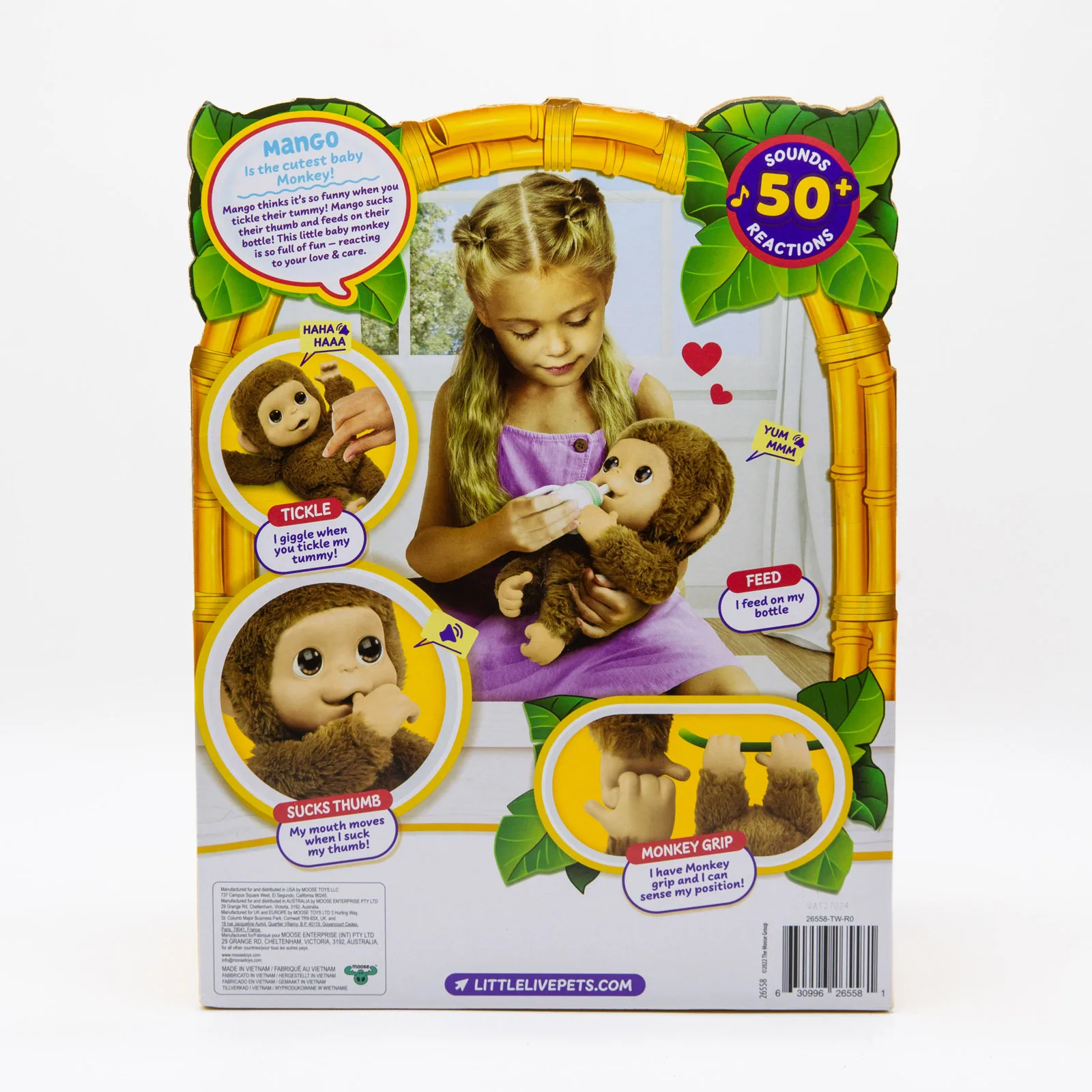Moose LittleLivePets My Baby Monkey Mango Electronic Doll Interactive Sounds Toy Birthday Christmas Gifts