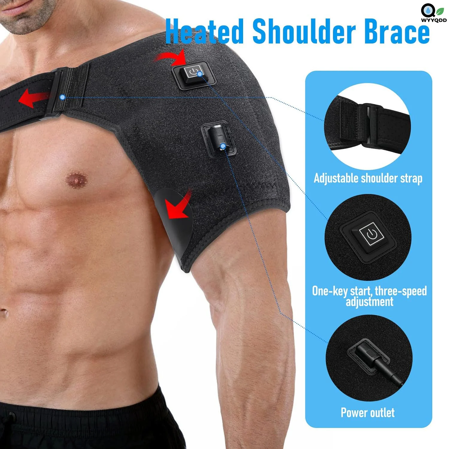 

Shoulder Heating Pad,Jade Rotator Cuf Heated Shoulder Wrap for Rotator Cuff Elbow And Shoulder Heaters to Protect Sports