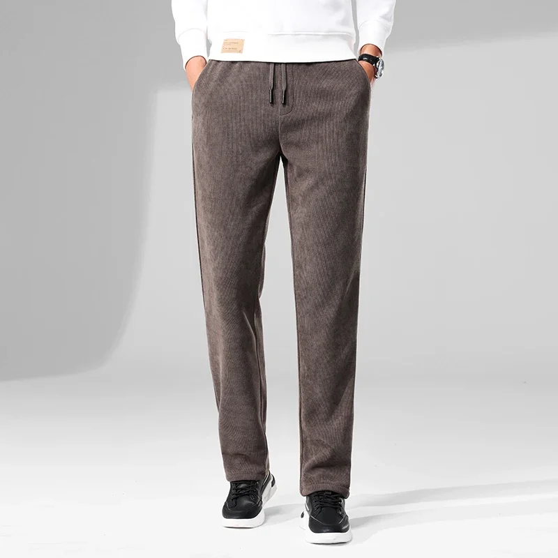 

Business Casual Corduroy Pants Men Long Trousers Straight Thick Warm Autumn Winter Men Pants High Waist Sweatpants Mens Pants