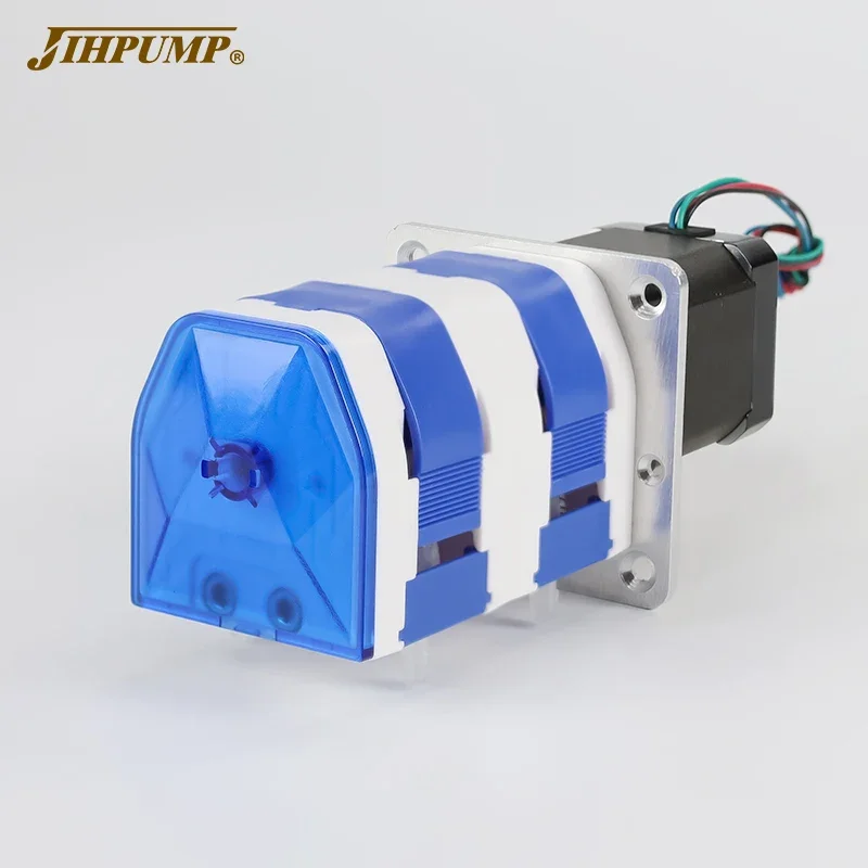 JIHPUMP 24V stepper motor 4 roller peristaltic pump circulation corrosion resistant mini dosing pump 220V with multi Channel