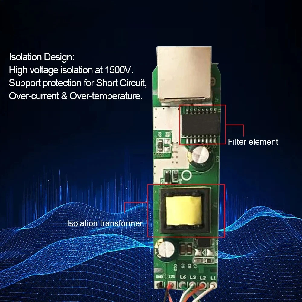 2026 POE Splitter 10/100/1000Mbps Type-C IEEE802.3af DC44-57V إلى 5V 3A مصدر طاقة لكاميرا IP نقطة وصول لاسلكية أو جهاز غير POE