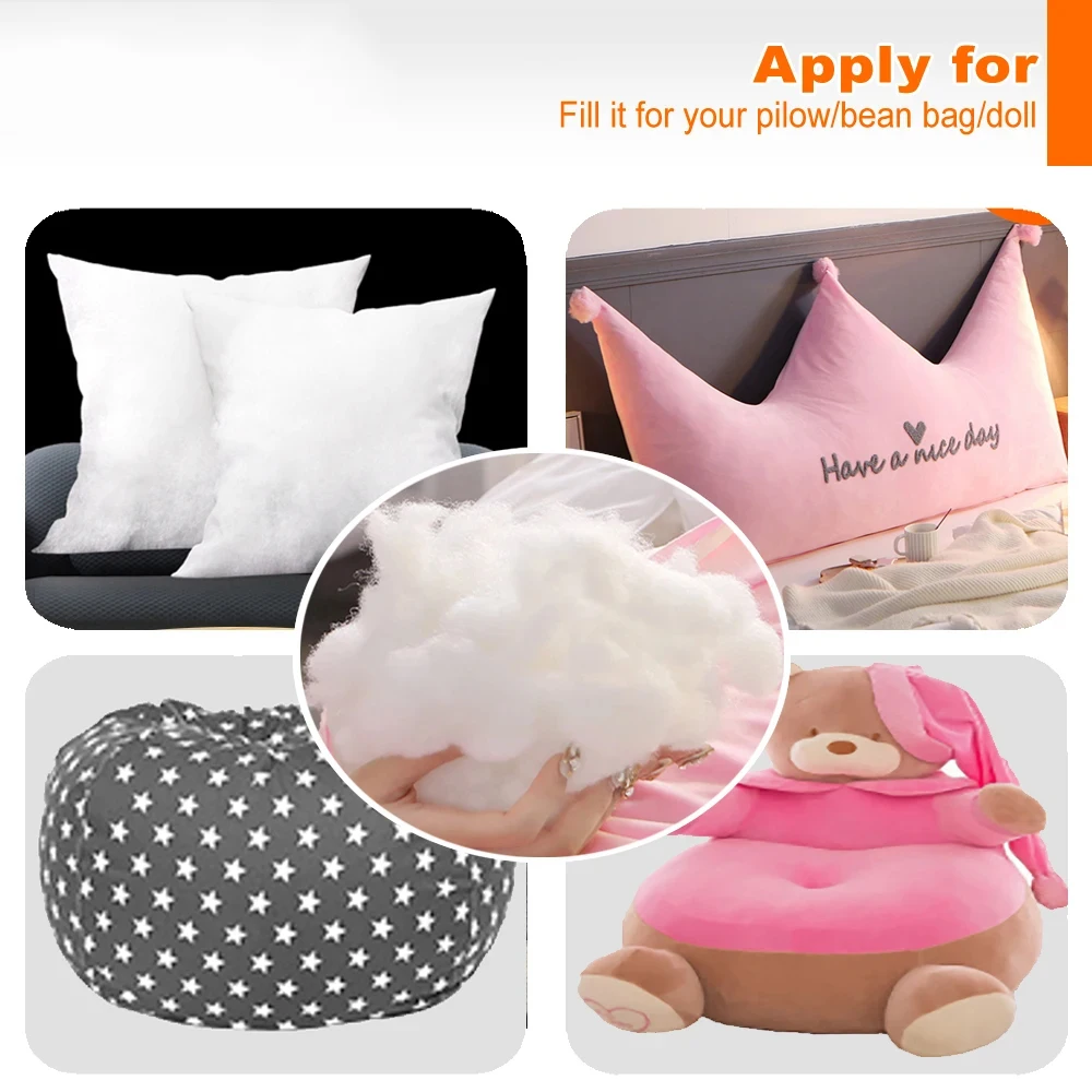 1kg PP Cotton Polyester High-elasticity Eco 3D Hollow Filler for Pillow Plush Toy Doll Bean Bag Sofa Bed Cushion