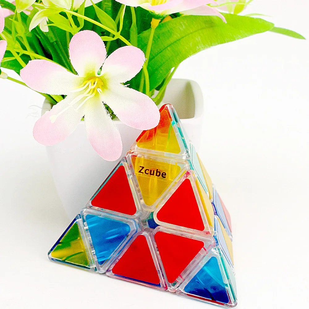 Driehoekige Magie Z Kubus Transparant 3*3*3 Pyraminx Piraminx Pyramide Stickerloze Piramid Hongaars Puzle Speciaal Gekleurde Piramix