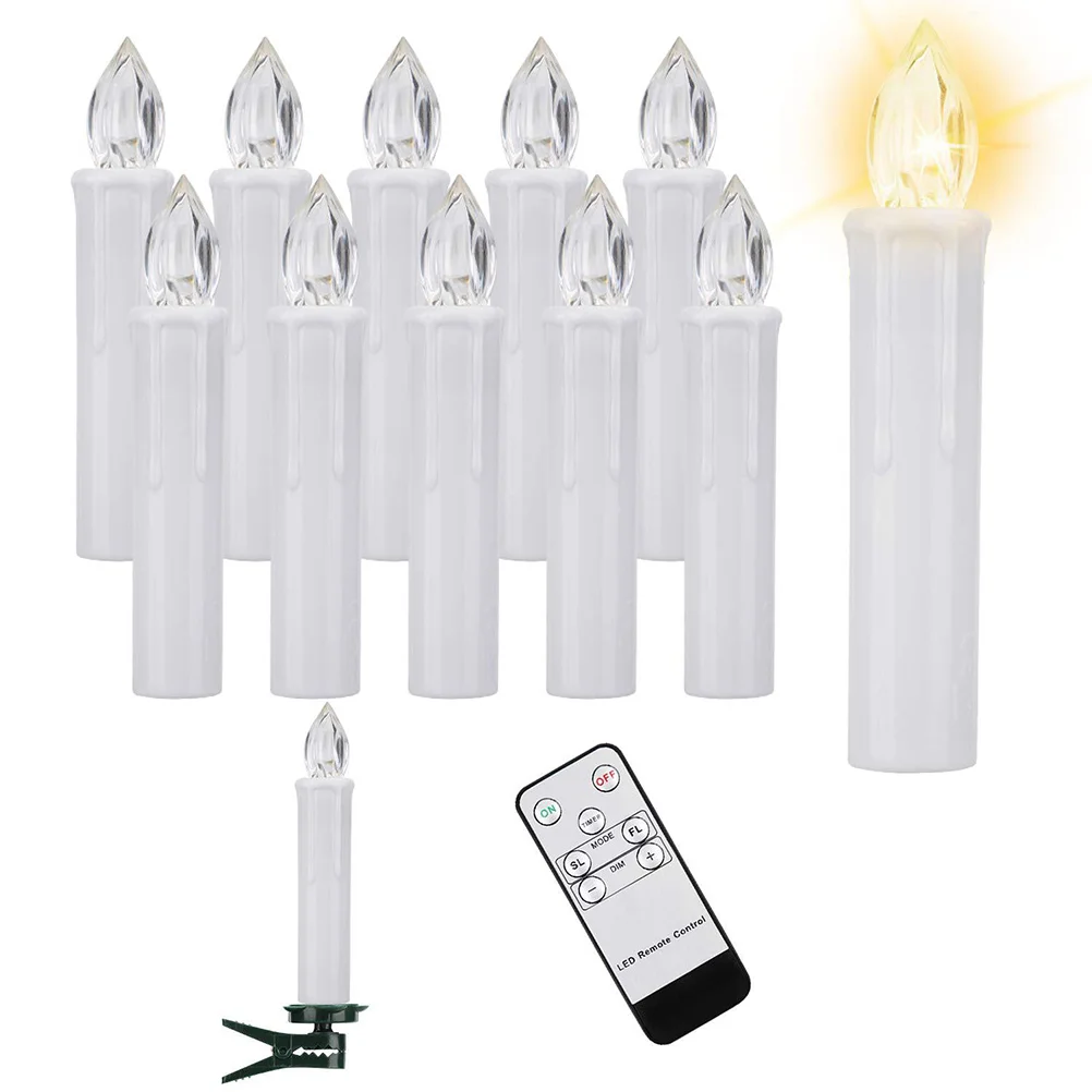 

1Set Plastic Taper Flameless Electronic Lamp with Clip for Holiday Festival Window Garden Decoration LED Window