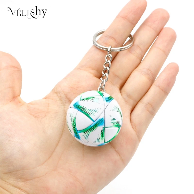 1Pcs Simulated PU Football Keychain Pendant Creative Cartoon Ball Sports Keyring Ornament Mini Ball Souvenir Toy Boyfriend Gift