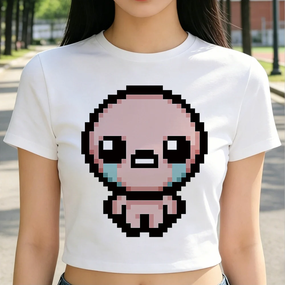 the Binding of Isaac cropped top ladies harajuku jojifuku baddie funny top tees clearance sales gyaru party vintage harajuku