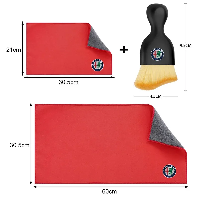 1Pcs Microfiber Car Cleaning Towel Auto Cleaning Tool Accessories For Alfa Romeo Giulietta 940 Spider 939 Mito 955 159 147