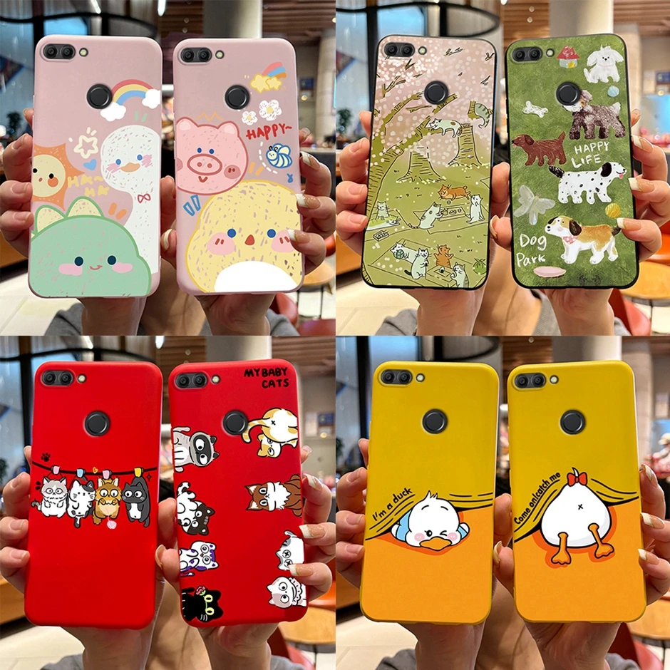 Liquid Silicone Phone Case Fro Huawei Y9 2018  Soft Thin Candy Cover For Huawei Enjoy 8 Plus Coque Fro Huawei Y9 2018