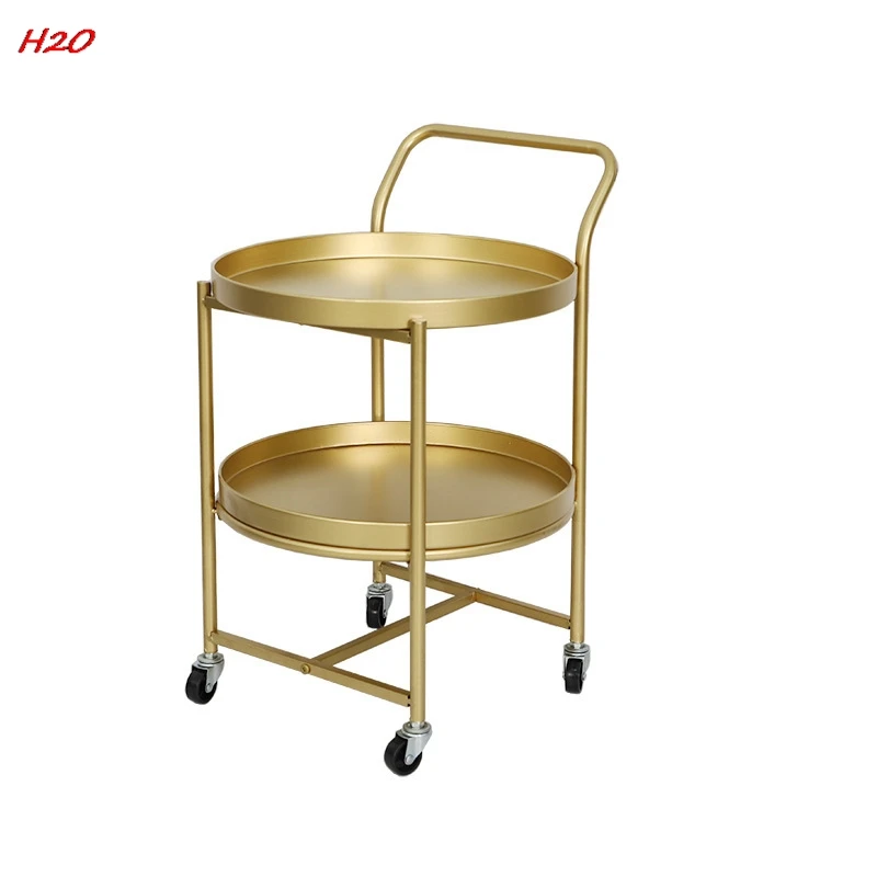 Creative Minimalist Wheeled Cart Coffee Table Home Living Room Bedroom Sofa Side Table Restaurant Club Movable  Drop Shipping