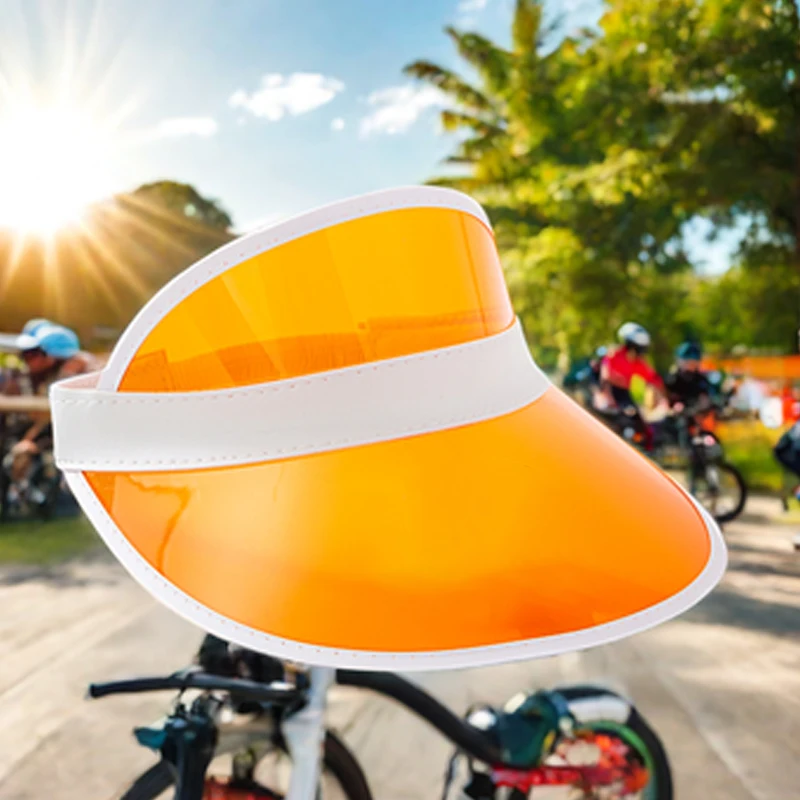 Orange Clear Golf Cap Soft Pvc Adjust Visor Outdoor Sport Sun Protection Casual Leisure Walking Running Party Waterproof Caps