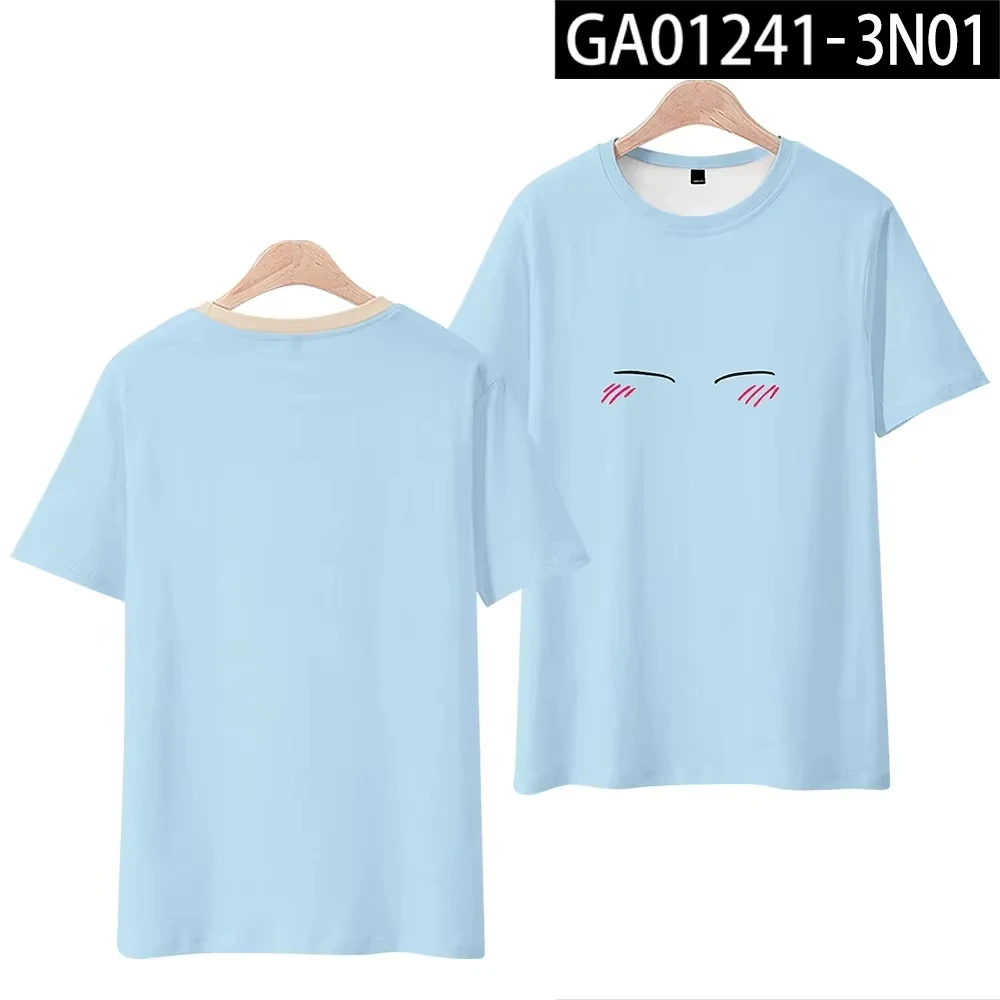 أنيمي ذلك الوقت حصلت على تجسدت كحل Rimuru Tempest ثلاثية الأبعاد تي شيرت مطبوع الرجال النساء موضة المتضخم قصيرة الأكمام بلايز تيز