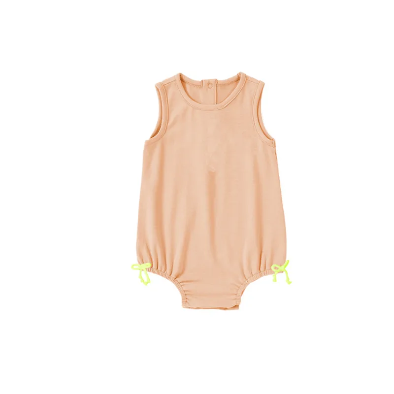 Spring Orange Cotton Solid – Orange Baby Romper