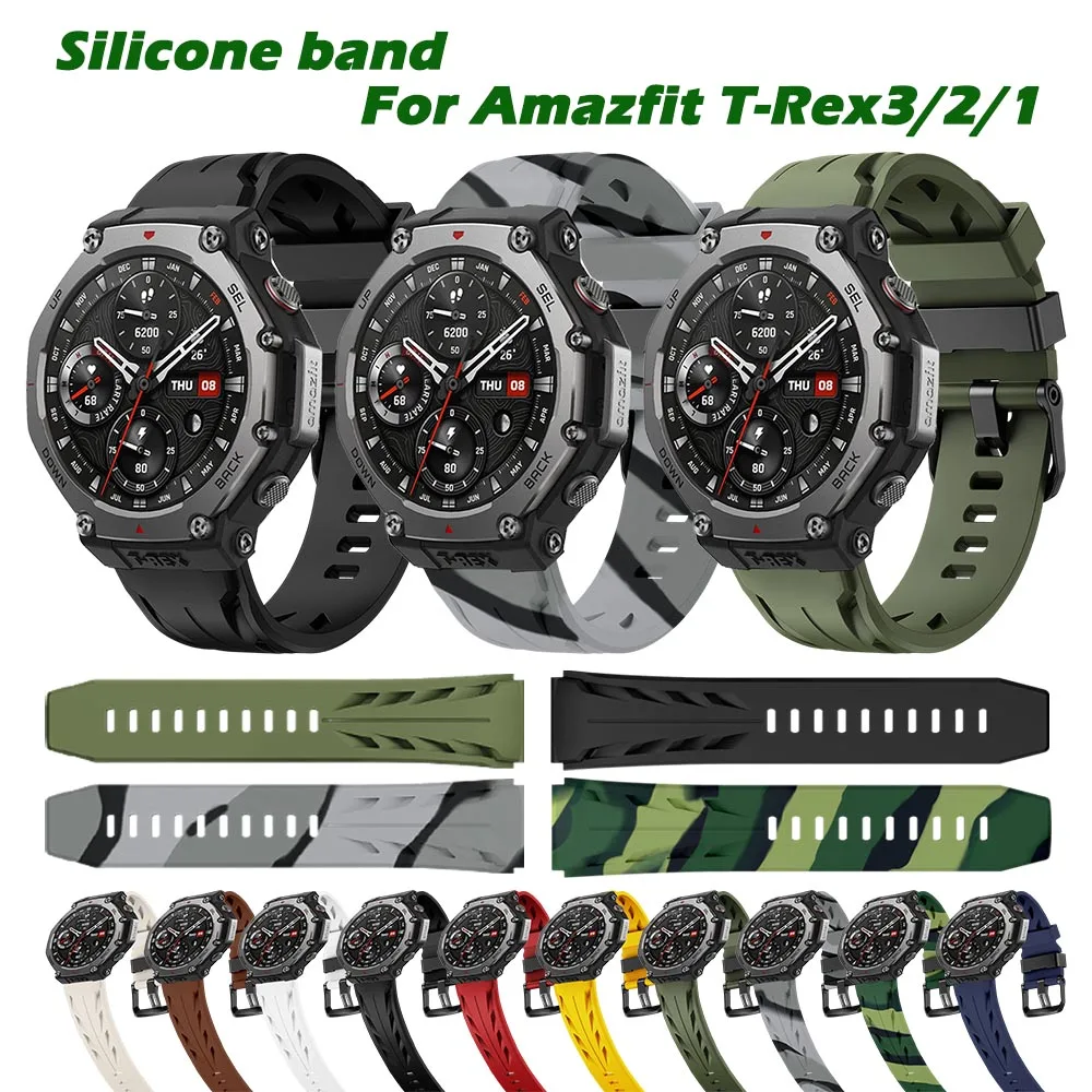 

Soft Silicone Band for Amazfit T-Rex3/2/1 Watch Strap Off-road Sport Breathable Comfortable for Amazfit T-Rex3/2/1 Watch Strap