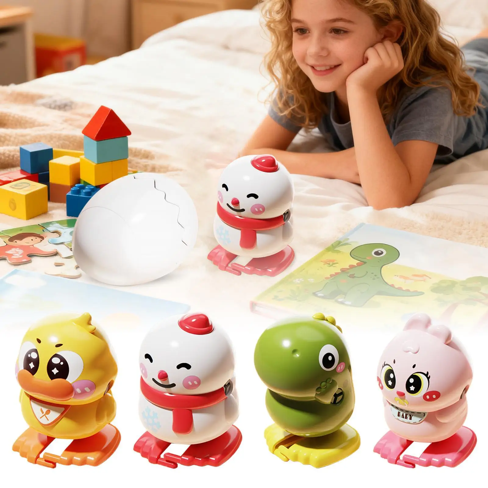 時計仕掛けのおもちゃ 子供用 ウォーキング ホッピング ハッチング 動物のおもちゃ 子供用 男の子 女の子 プレイ クリスマス 誕生日 イースター パーティーの記念品