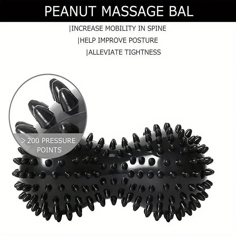 Fußmassageroller Erdnussförmiger Stacheliger Hockey-Puck Myofasziales Entspannungsball-Set für Fitness und Entspannung – Detail 8
