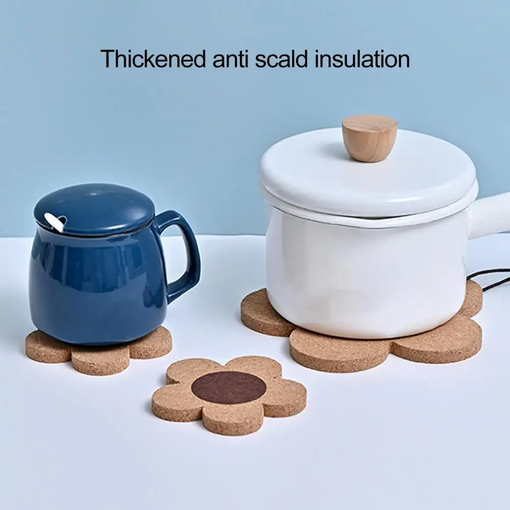 Flower Design Heat-insulating Pads Flower Shape Pot Holders with Hanging Rope Heat-resistant Kitchen for Pots for Dining