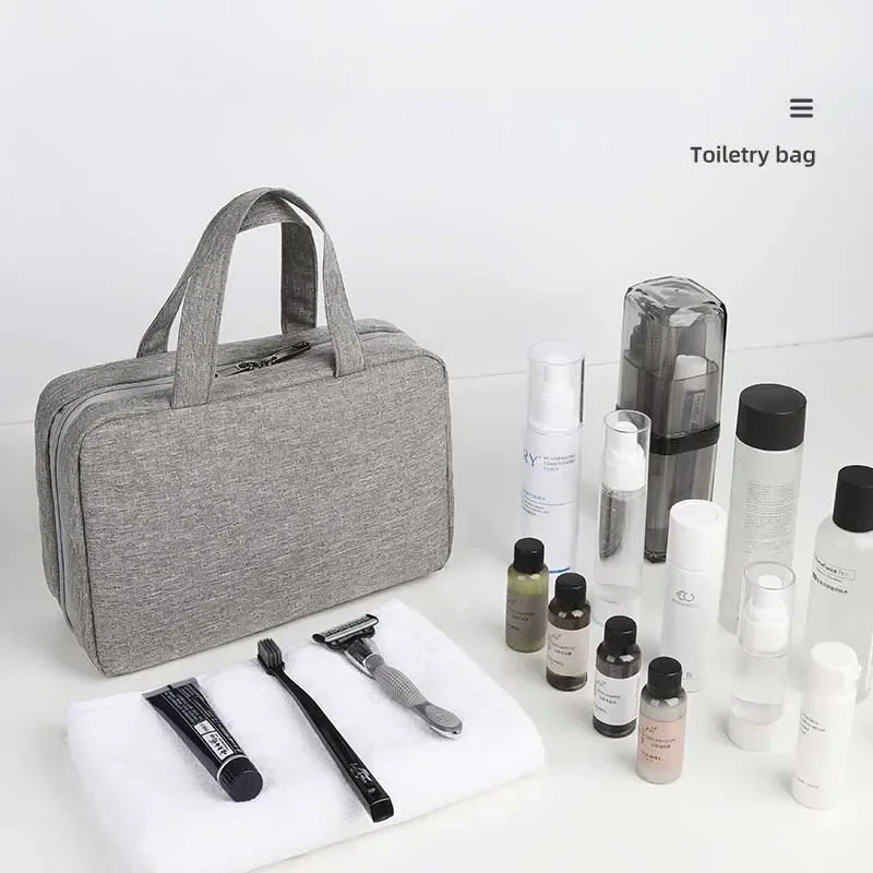 Travel Hanging Toiletry Bag Waterproof Cosmetic Storage Bag Bathroom Beauty Wash Container AccessoryTowel Wet Dry Separated Bag