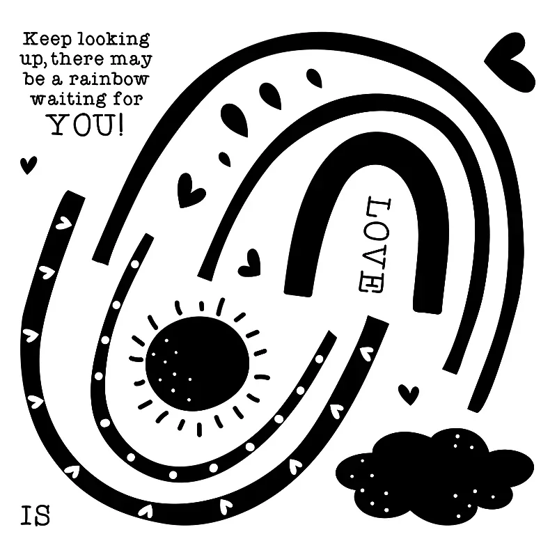 2021 New Rainbow Stripe Cloud Pattern Clear Stamps For DIY Craft Making Greeting Card Words Scrapbooking No Metal Cutting Dies