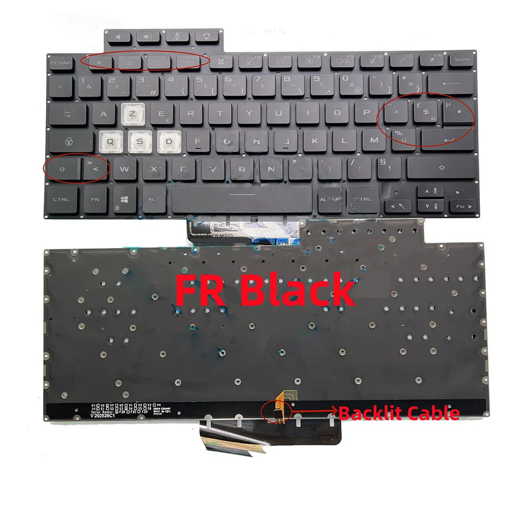 Imagem -02 - Teclado Retroiluminado Francês Azerty Asus F15 Traço Tuf Fx516 Fa516 Fx516pr Fx516p Fx516pm