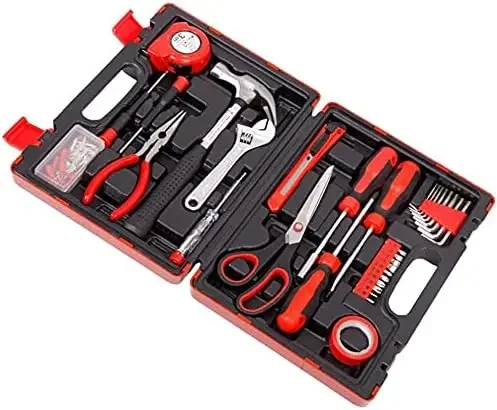 32 Piece Tool Set,General Household Hand Tool Kit with Plastic Toolbox Storage Case