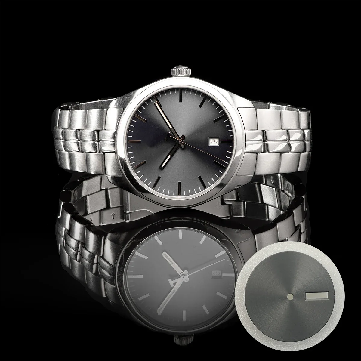 نسيج الرمل المستدير 28.5 مللي متر ساعة الطلب ساعة فارغة وجوه لحركة NH35/ NH36/ NH34 لتقوم بها بنفسك اكسسوارات لا شيء/واحد/تقويم مزدوج