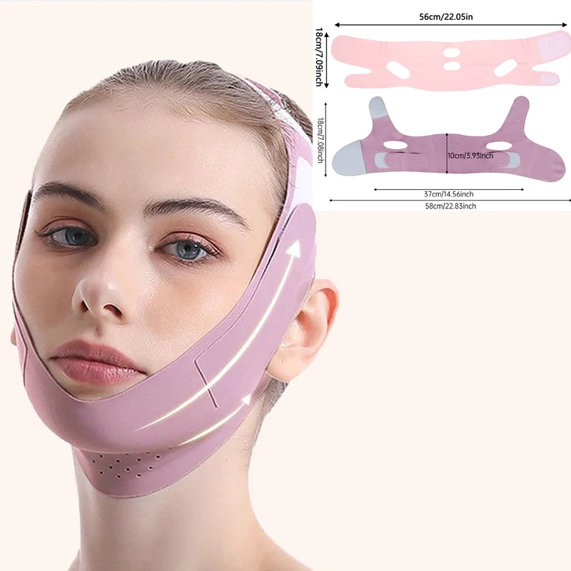 1PC V-Line Viso Dimagrante Benda riutilizzabile Cintura per il sollevamento del mento e delle guance da donna Cintura per massaggio facciale per la cura della pelle del viso e la bellezza