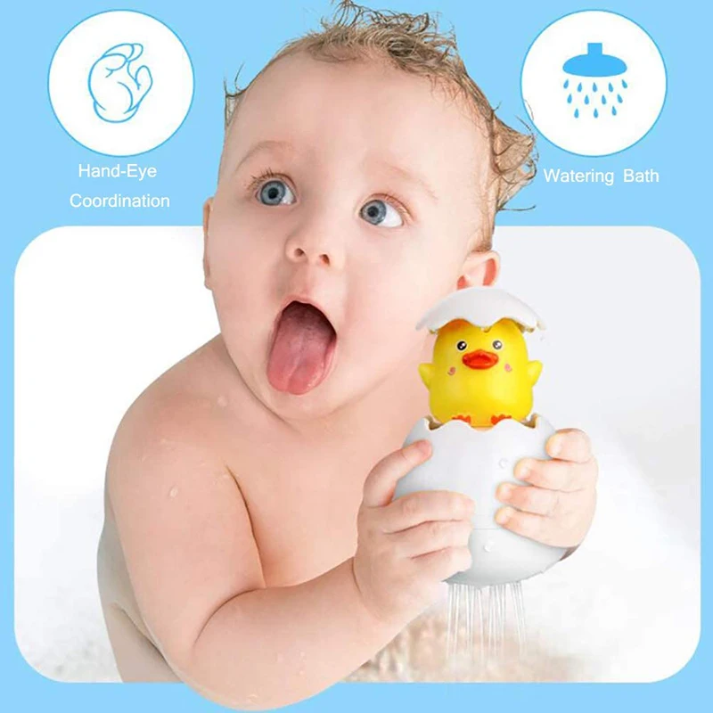 Baby Bathtub Toy Cute Duck Penguin Rabbit Egg Kids Toddlers Bathroom Bathing Water Spray Sprinkler Shower Swimming Toys Gift