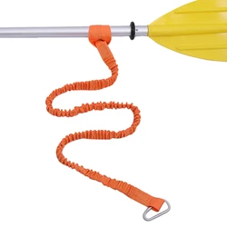 Adjustable Elastic Kayak Rod Lanyard Canoe Paddle Leash Fishing Rod Leash Safety Rope Carabiner Rowing Boats Accessories