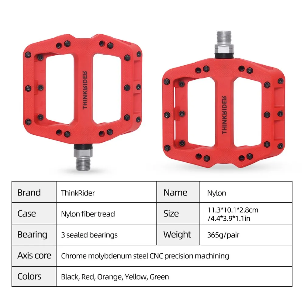 ThinkRider Flat Bike Pedals MTB Road 3 Sealed Bearings Bicycle Pedals Mountain Pedals Wide Platform Bicicleta Accessories