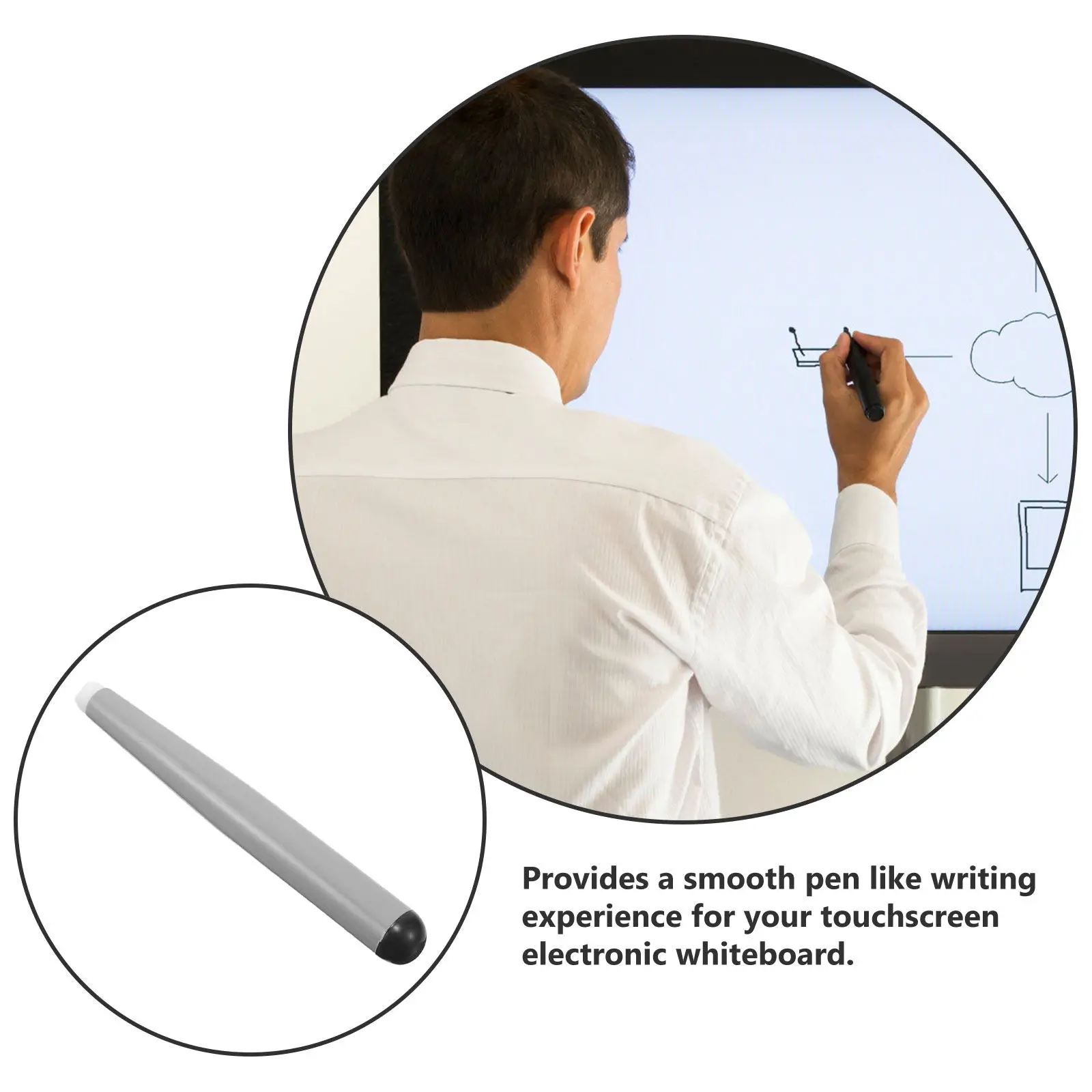 

Felt Tip Stylus Pen for Capacitive Screens Whiteboards Precision Touch Smooth Writing Comfortable Grip Multimedia Classroom