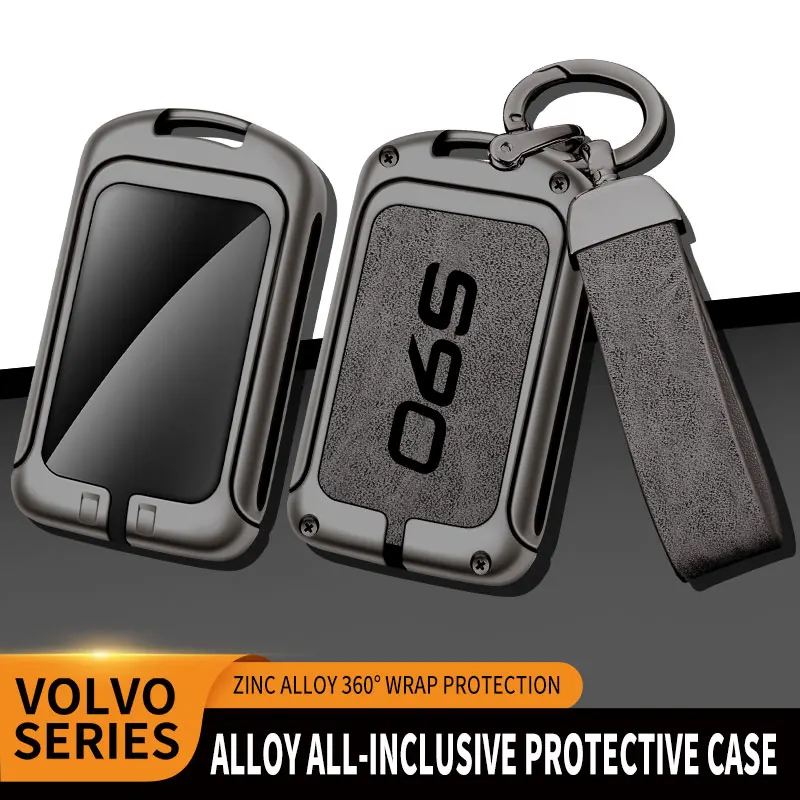 

Zinc Alloy Car Key Holder Shell For Volvo S90 Remote Control Protector For Volvo S90 Dedicated Key Case Cover Car Accessories