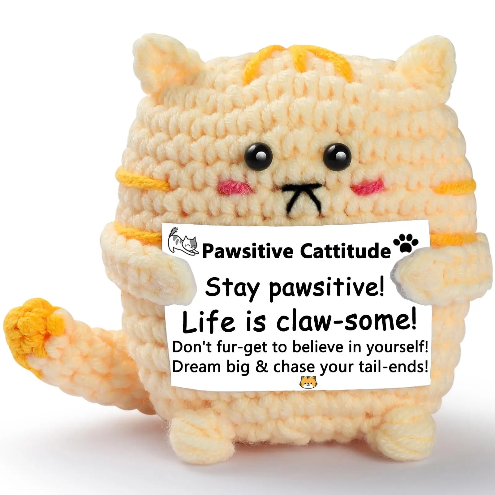 Cute Positive Crochet Animals, Emotional Support Gift