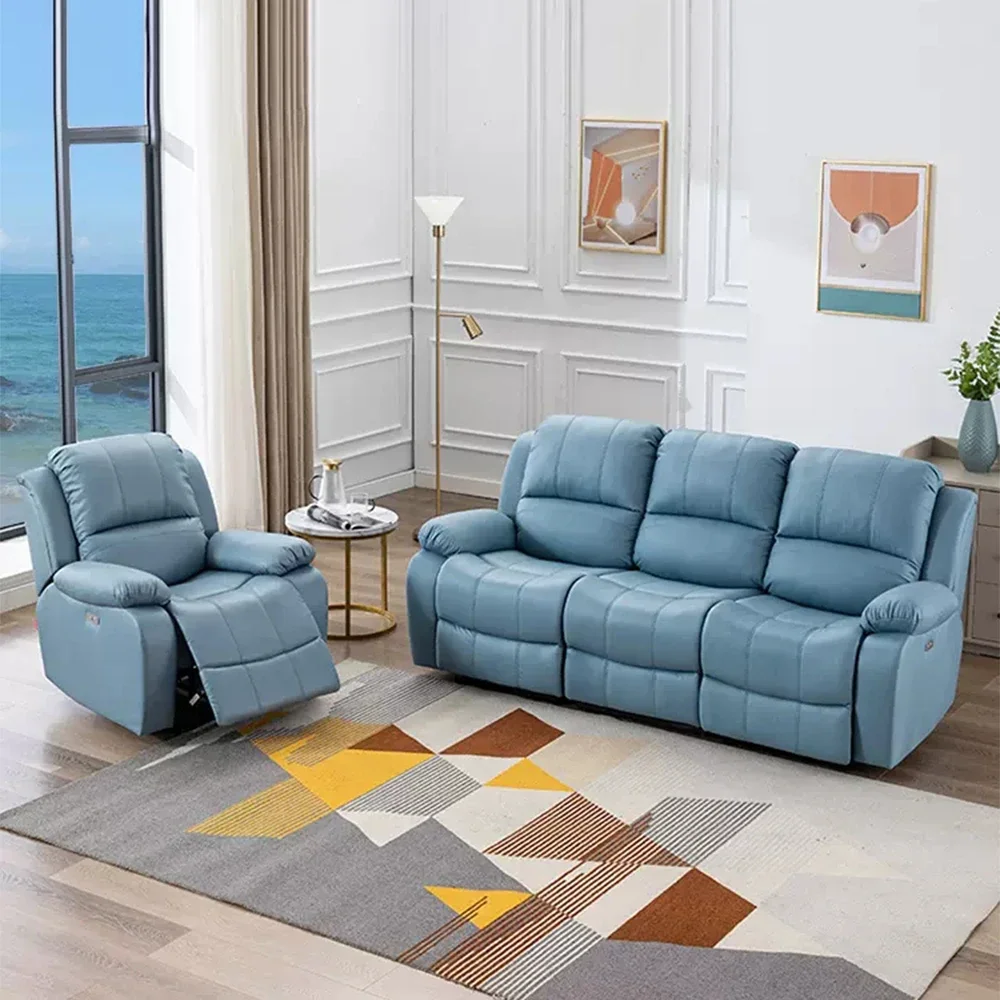Genuine Leather Manual Electric Recliner Sofa Theater Power Reclining Couch Living Room Cinema Sofas Seating Room Furniture