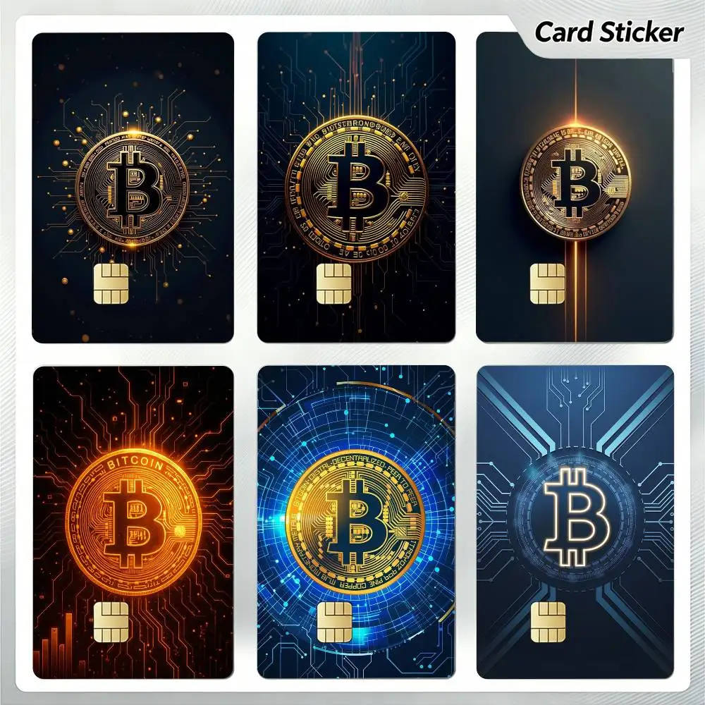 Virtual Currency B-Bitcoin Decorative Waterproof Film Skin Cover Credit Card Stickers Debit Front Bank Bus Pass