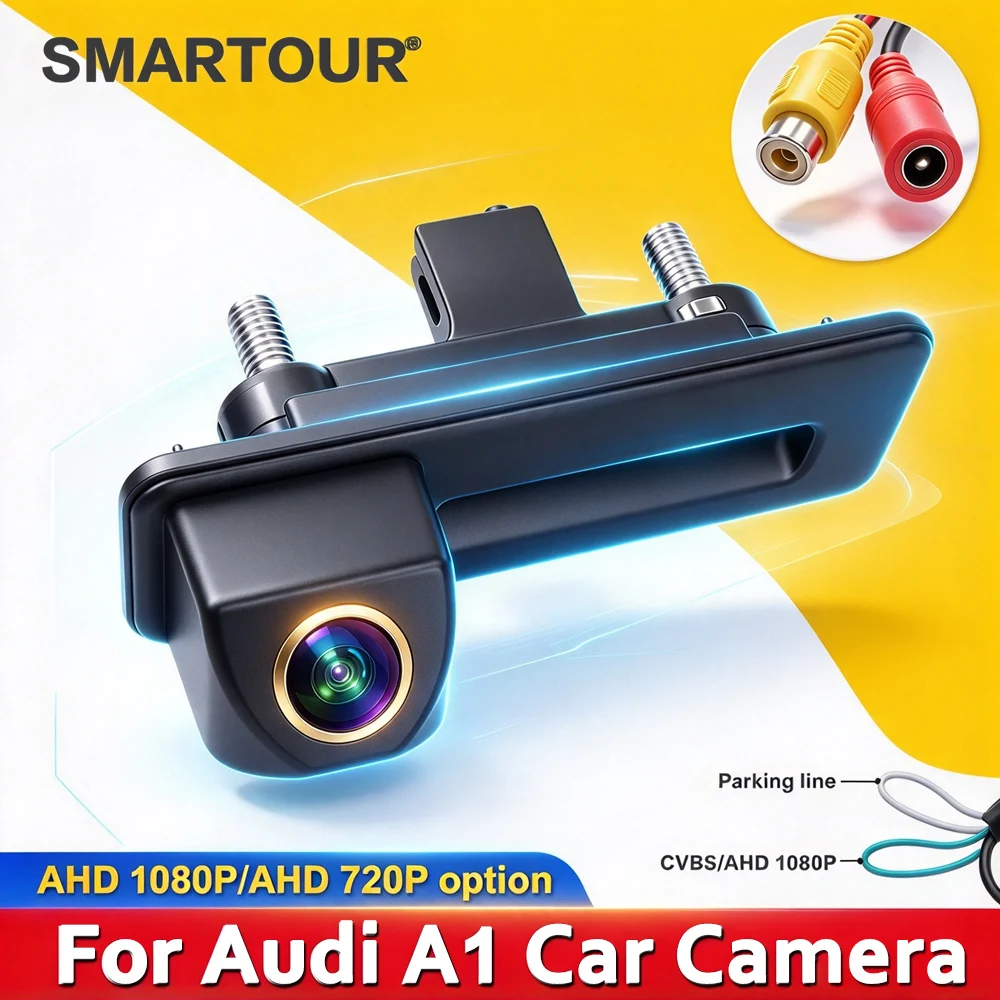 Smartour AHD 1920*1080P Golden Lens Vehicle Backup Camera Trunk Handle Cam HD Car Reverse Rear View Camara For Audi A1 A3
