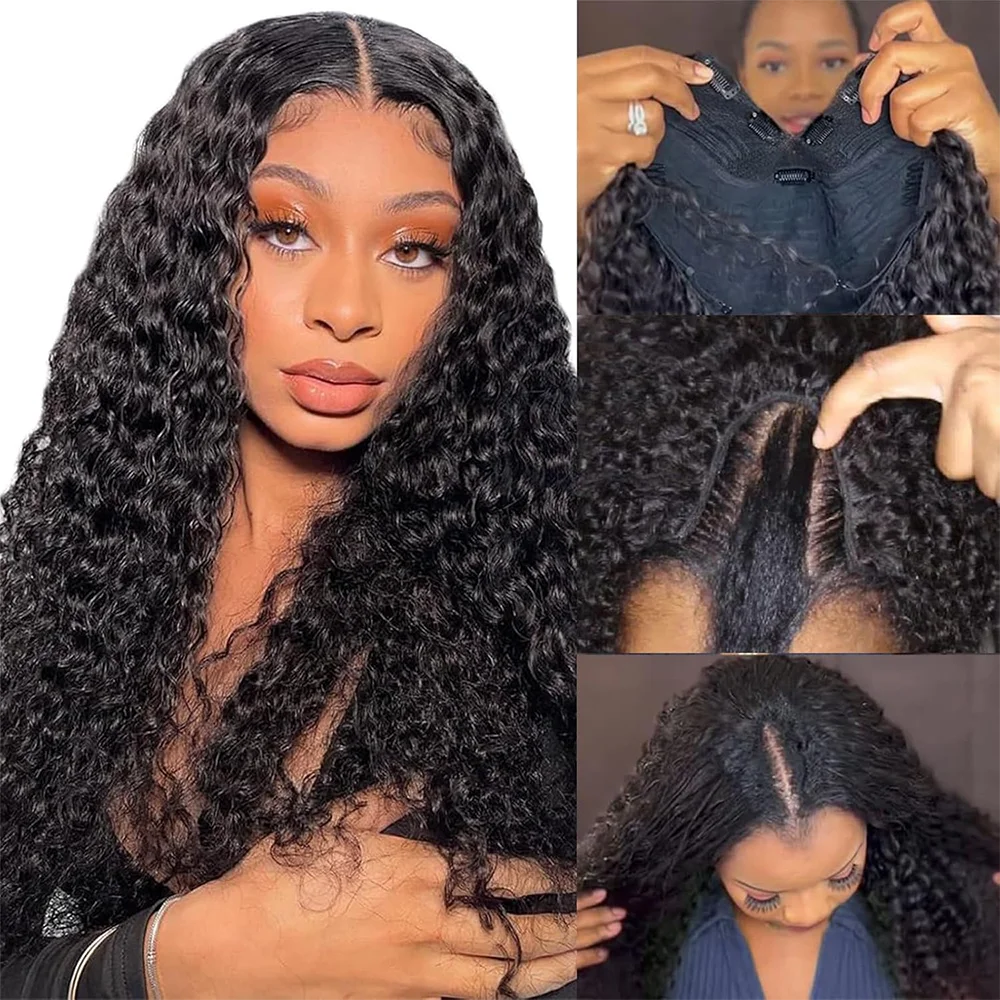 

Kinky Curly U Part Wig Human Hair Wig For Women 180 Density Afro Curly U Part Wig No Leave Out Brazilian Human Hair Wigs