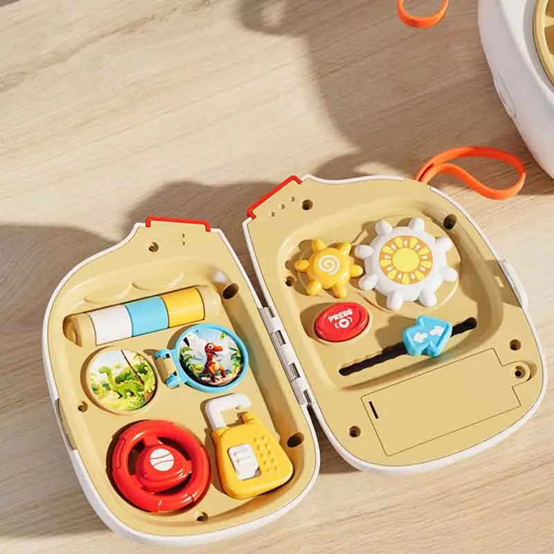 Cute Elephant Multifunctional Music Phone Busy Board Toys Baby Spinning Music Steering Wheel Puzzle Early Education Machine Toys