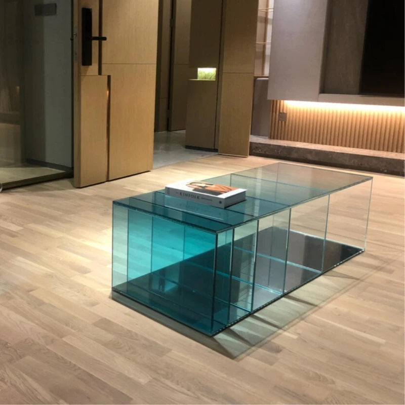 Italian modern coffee table creative minimalist designer high-end small apartment living room rectangular glass low table