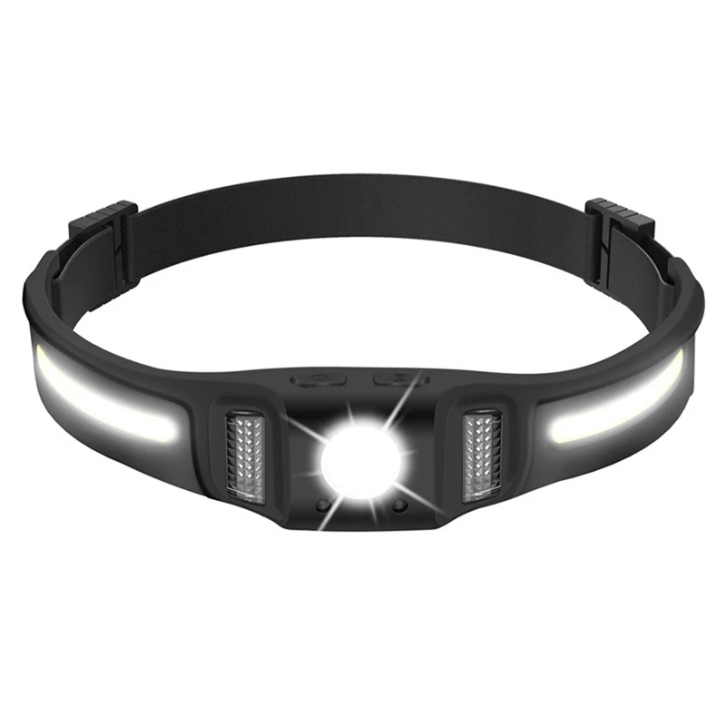 COB Silicone Head Light Set, Lâmpada da noite, Equitação, Forte, Integrado, 1 Conjunto