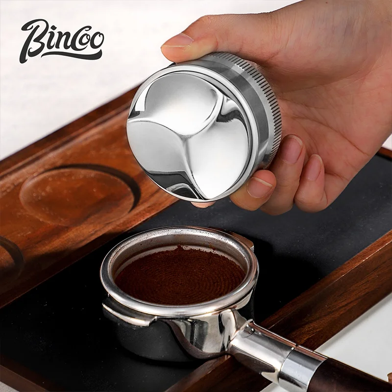 BINCOO 58MM Self‑Leveling Coffee Distributor & Tamper Set Height‑Adjustable Dosing Ring Calibration Tool Espresso Barista Coffee