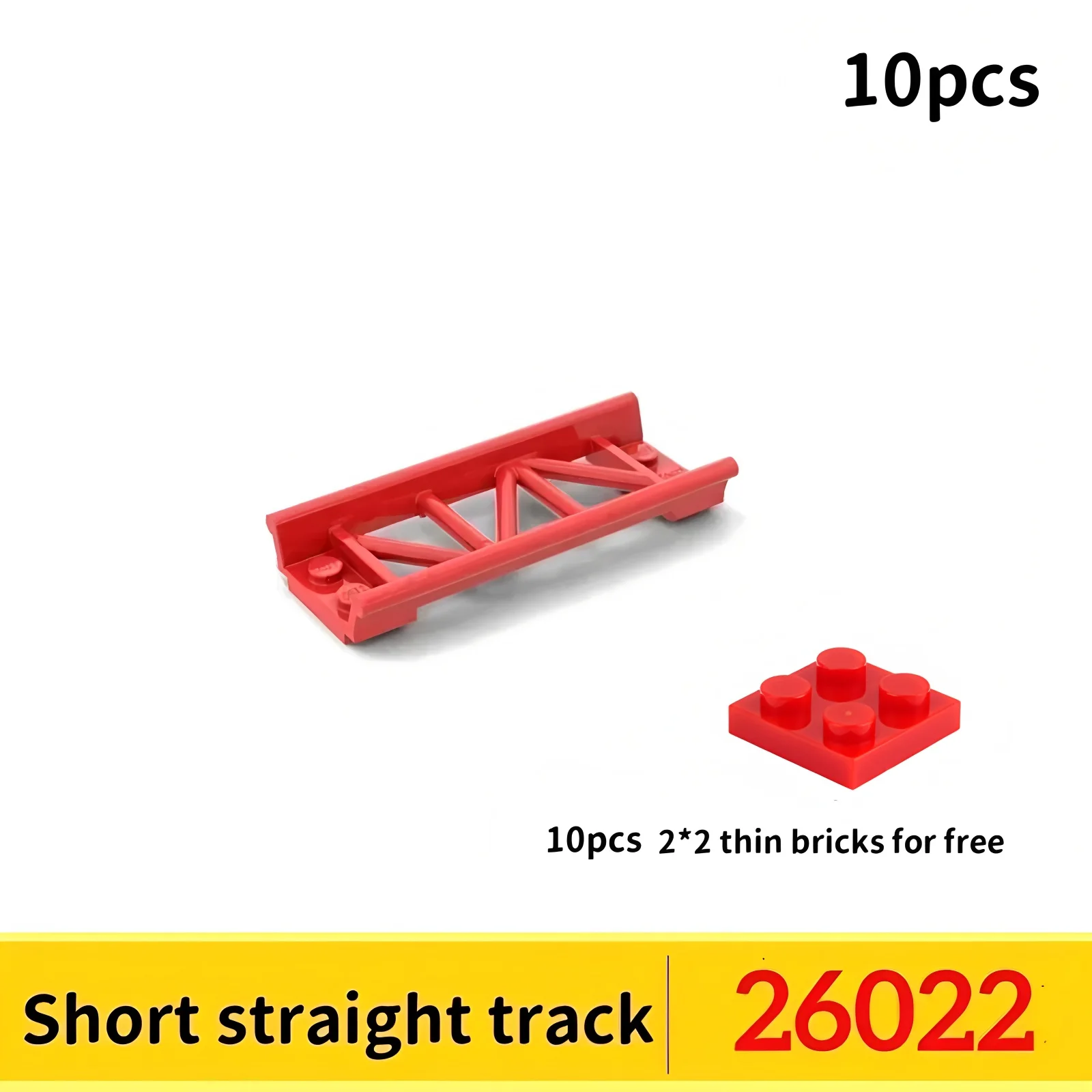 10PCS Achterbahn Track Schienen MOC Bausteine Kompatibel 26022/25059/25061/34738 Modell Eisenbahn Stadt Zug Technische Teile