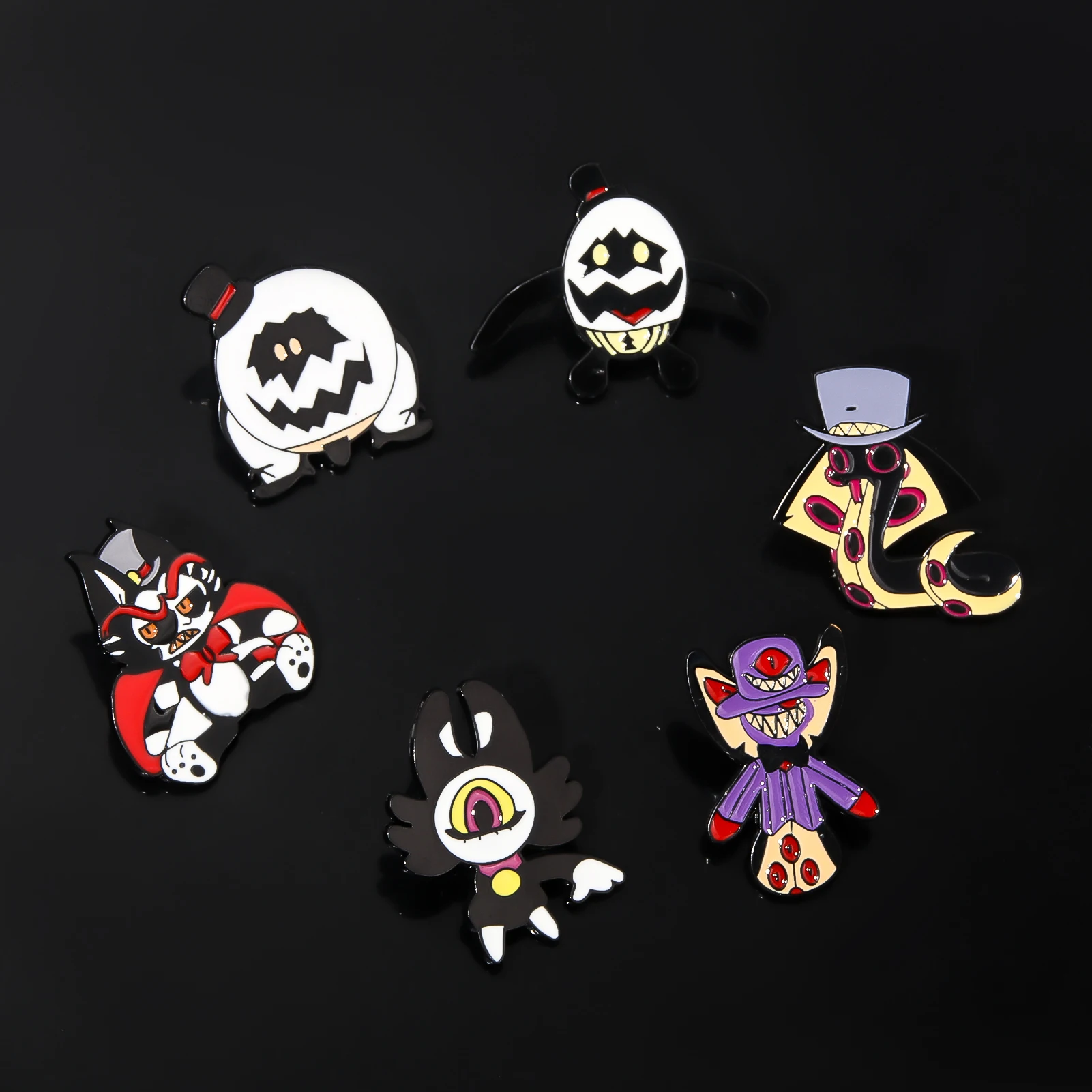 Anime Hazbin Hotel Brooch Egg Boiz Husk Adam Metal Pin Badge Lapel Brooch Enamel Pin Give Jewelry Gifts To Fans And Friends