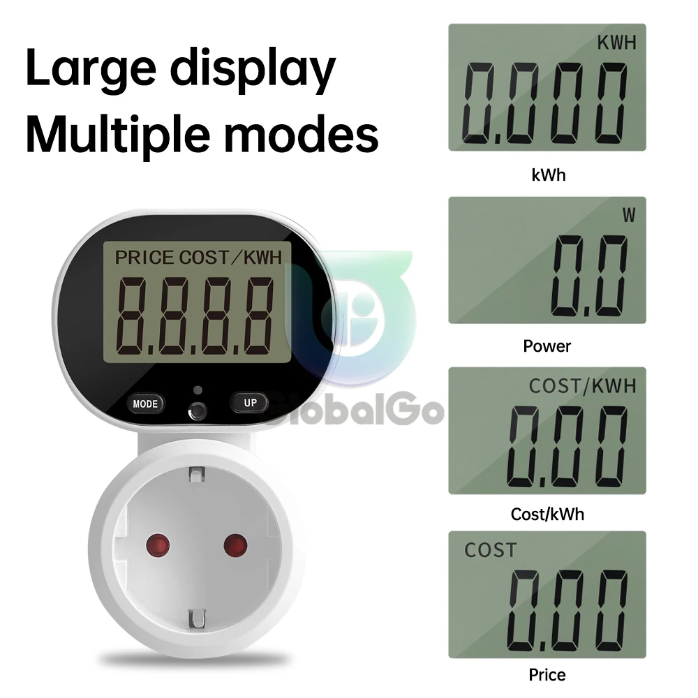 220V Electricity Power Meter Wattmeter LCD Digital Energy Meter Socket Electric Tester EU Socket Wattage Measuring