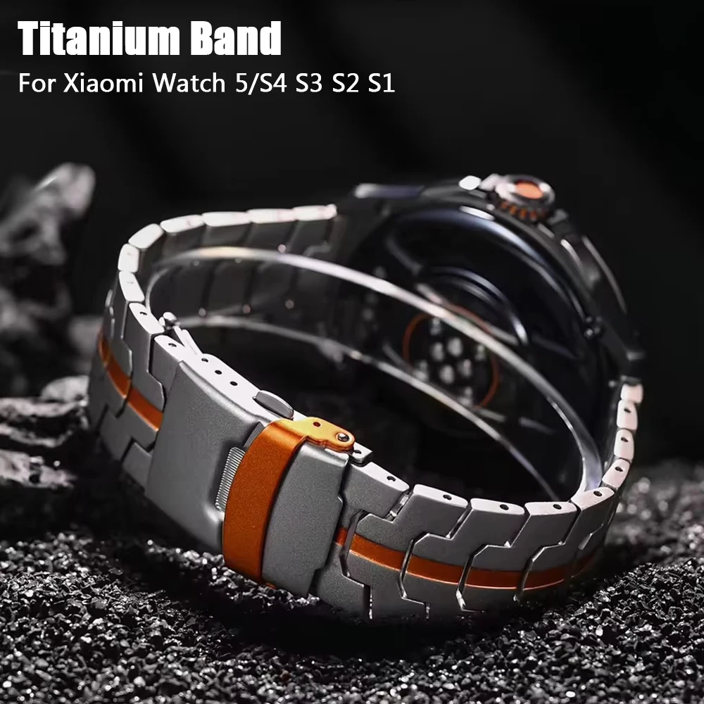 Bracelet en titane de luxe de 22mm pour Xiaomi Watch 5 S4 S3 S2 S1, Bracelet en métal pour Xiaomi Mi Watch 2/2 Pro Color Sport/2 Band